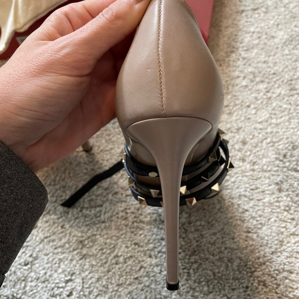 Valentino Rock Studded Ankle Crisscross Heels - Picture 7 of 12